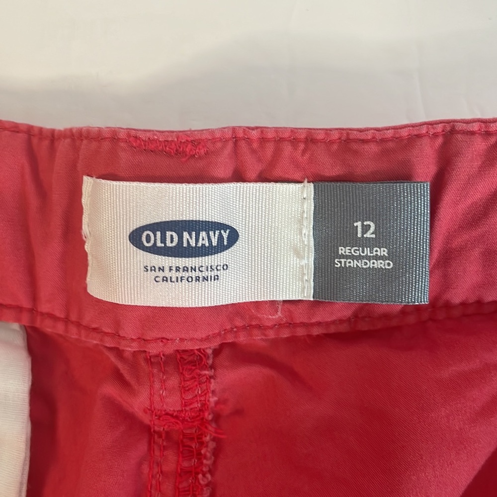 Old Navy youth size 12 flat front red/orange shorts - Picture 4 of 7